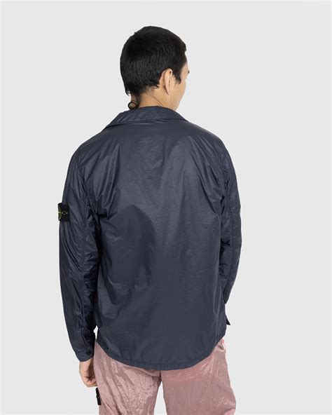 stone island overshirt jacket navy blue